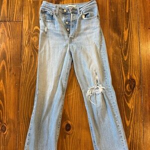 Levi's Light Blue Jeans with Distressed Detail